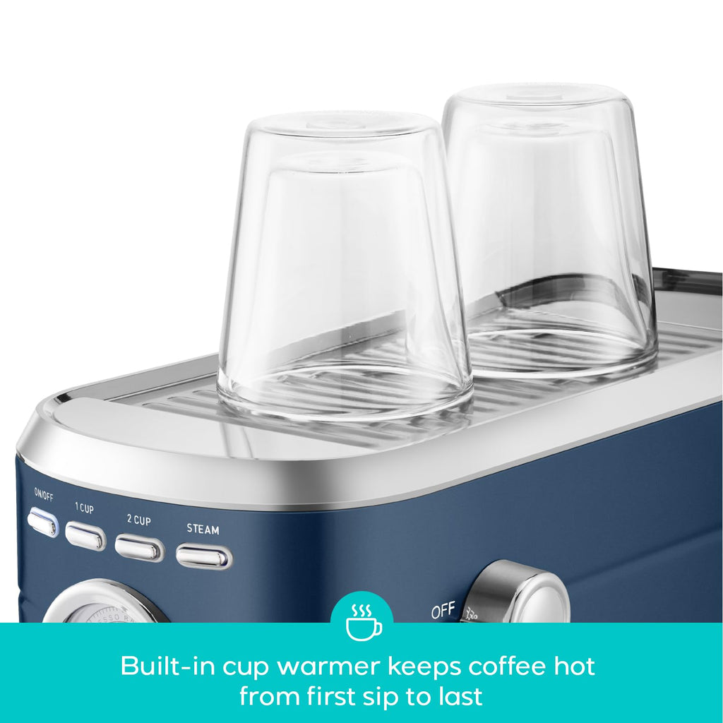 CASABREWS CM5418 Espresso Machine 20 Bar, Compact Espresso Maker with Steam Milk Frother, Stainless Steel Coffee Machine with 34oz Removable Water Tank for Cappuccino, Gift for Women or Men, Silver