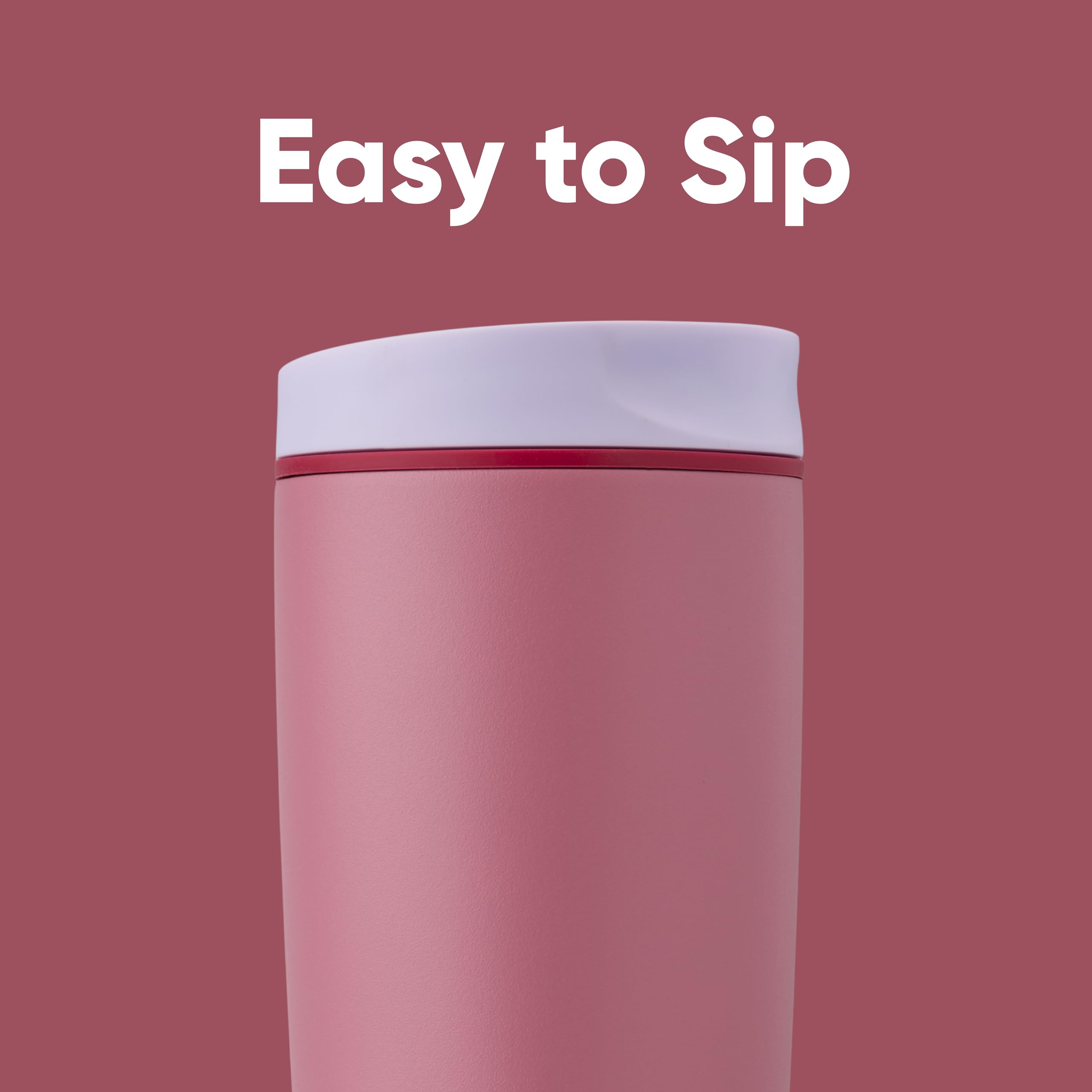 Owala SmoothSip Slider Insulated Stainless Steel Coffee Tumbler, Reusable Iced Coffee Cup, Hot Coffee Travel Mug, BPA Free 12 oz, Vanilla Bean