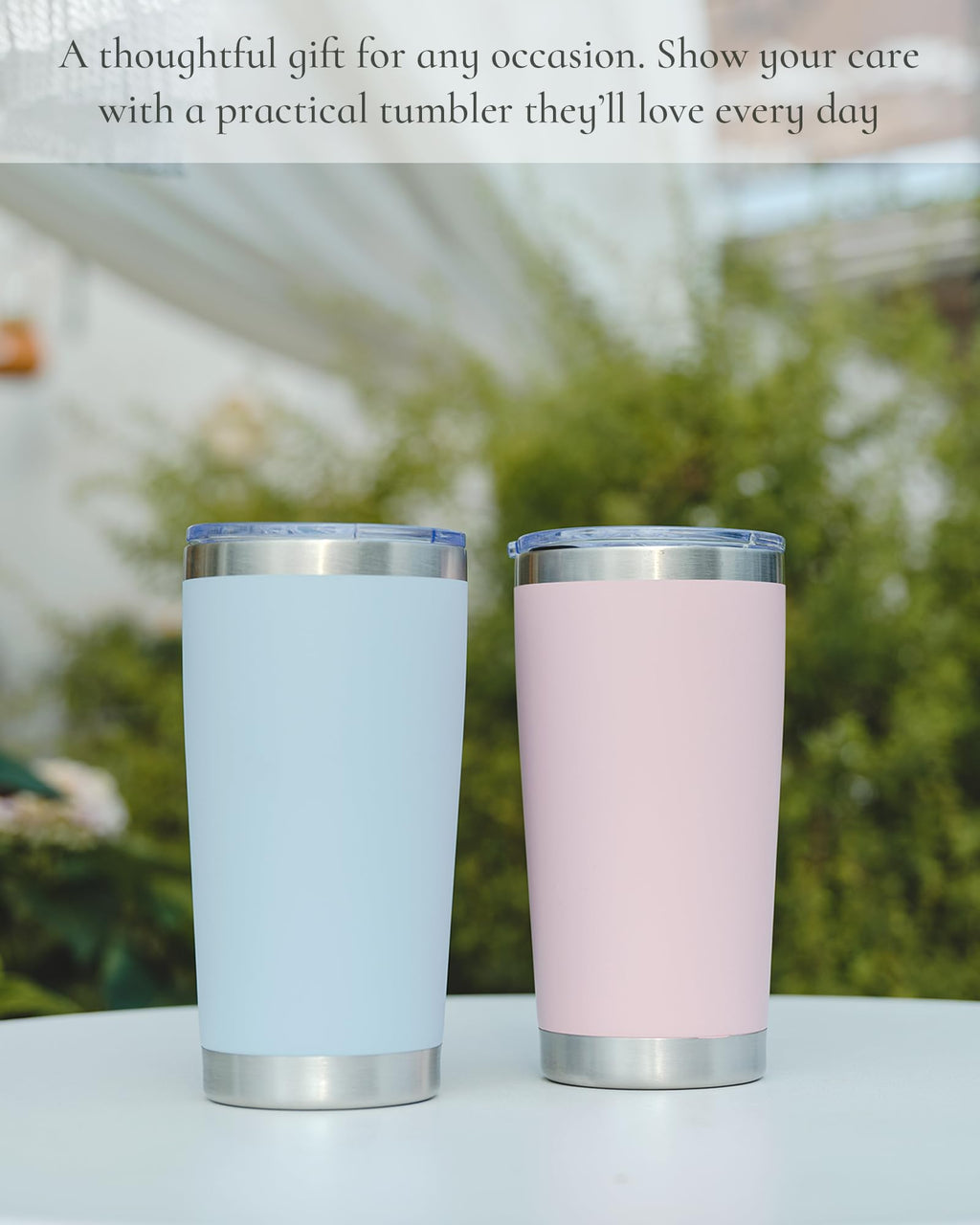Travel Coffee Tumbler 20oz, Travel Coffee Mug with Dual Lids and Straw, Stainless Steel Double Wall Vacuum Insulated Tumbler for Hot/Iced Drinks (Textured Matte, Navy Blue)