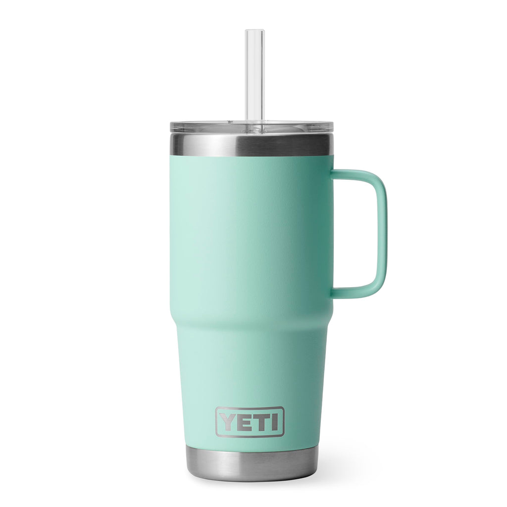 YETI Rambler 35 oz Tumbler with Handle and Straw Lid, Travel Mug Water Tumbler, Vacuum Insulated Cup with Handle, Stainless Steel, Moon Dust - Textured