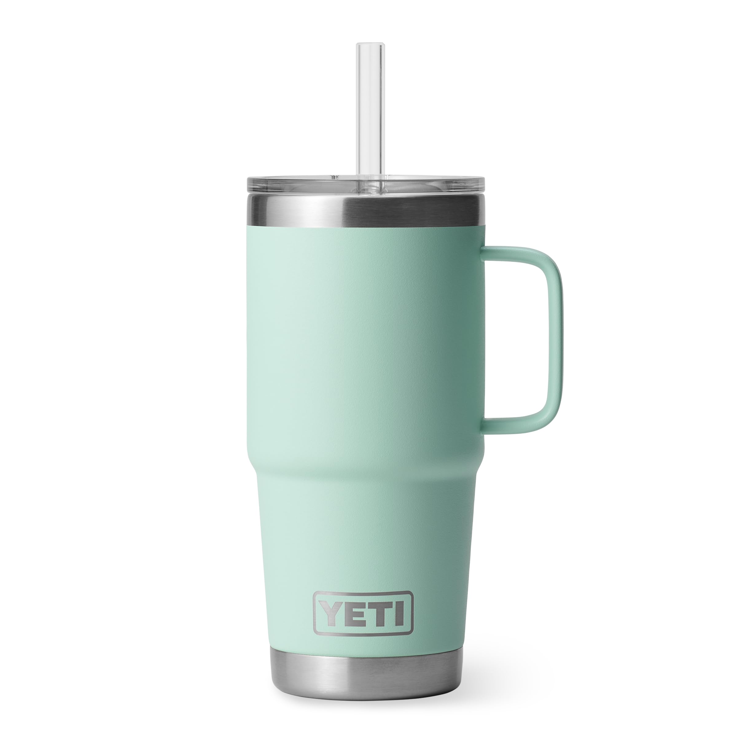 YETI Rambler 35 oz Tumbler with Handle and Straw Lid, Travel Mug Water Tumbler, Vacuum Insulated Cup with Handle, Stainless Steel, Moon Dust - Textured