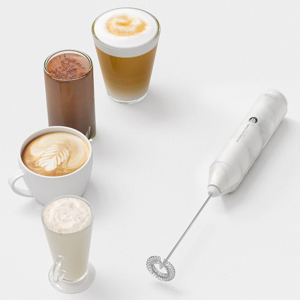 Powerful Milk Frother Handheld Foam Maker, Mini Whisk Drink Mixer for Coffee, Cappuccino, Latte, Matcha, Hot Chocolate, No Stand, Green