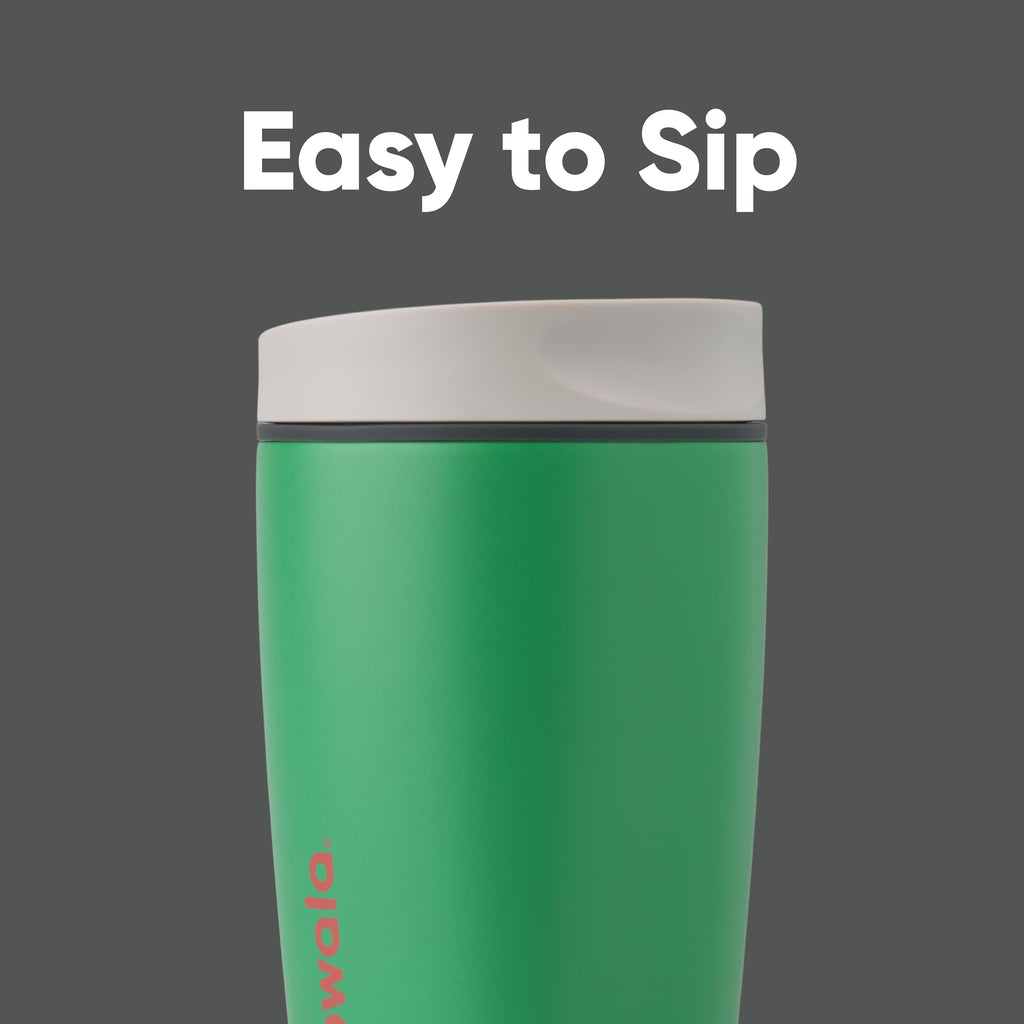 Owala SmoothSip Slider Insulated Stainless Steel Coffee Tumbler, Reusable Iced Coffee Cup, Hot Coffee Travel Mug, BPA Free 12 oz, Vanilla Bean