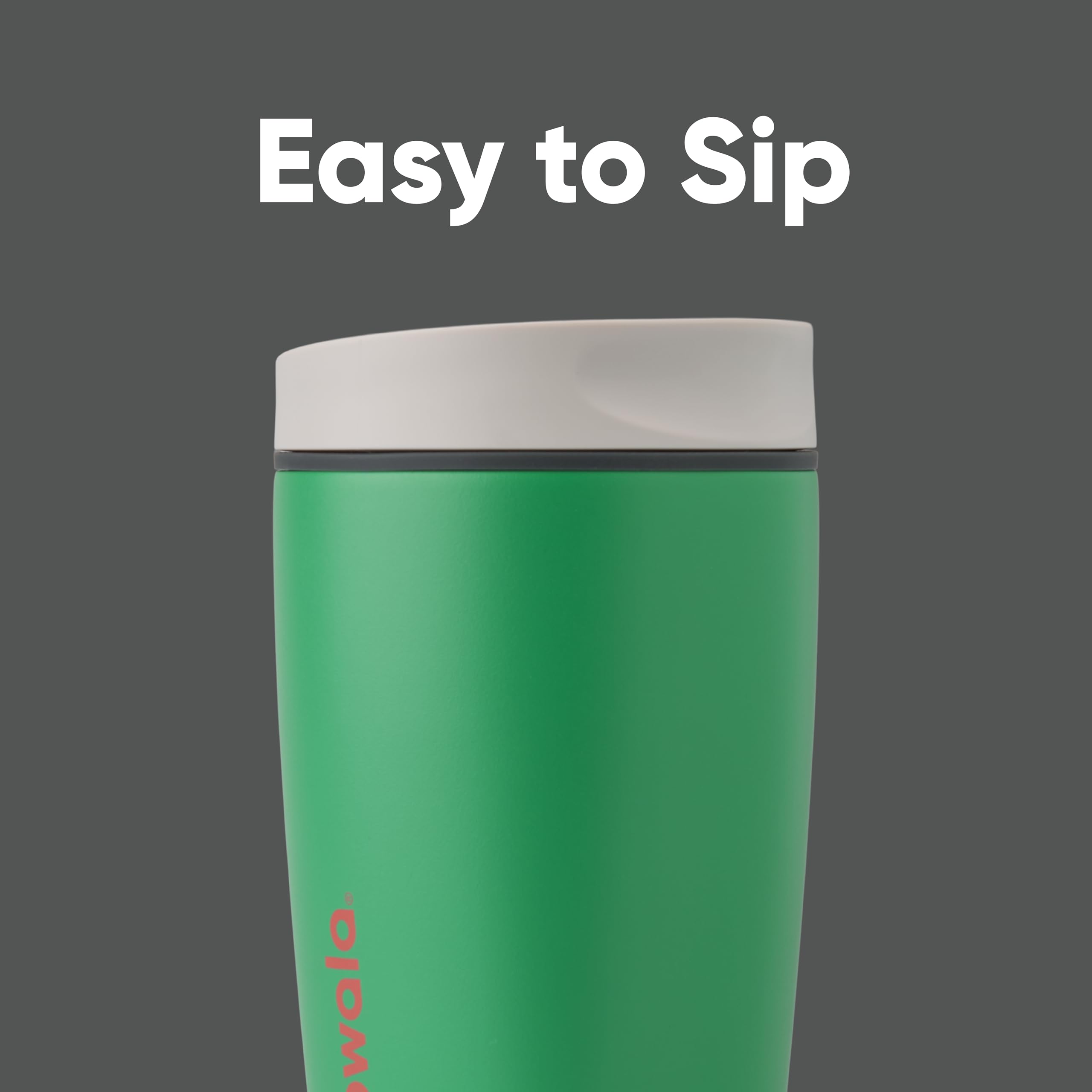 Owala SmoothSip Slider Insulated Stainless Steel Coffee Tumbler, Reusable Iced Coffee Cup, Hot Coffee Travel Mug, BPA Free 20 oz, Pucker Up