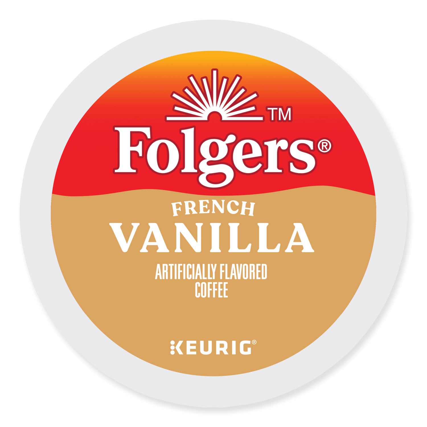 Folgers French Vanilla Artificially Flavored Coffee, Keurig K-Cup pods, 10 Count Box (Pack of 6)