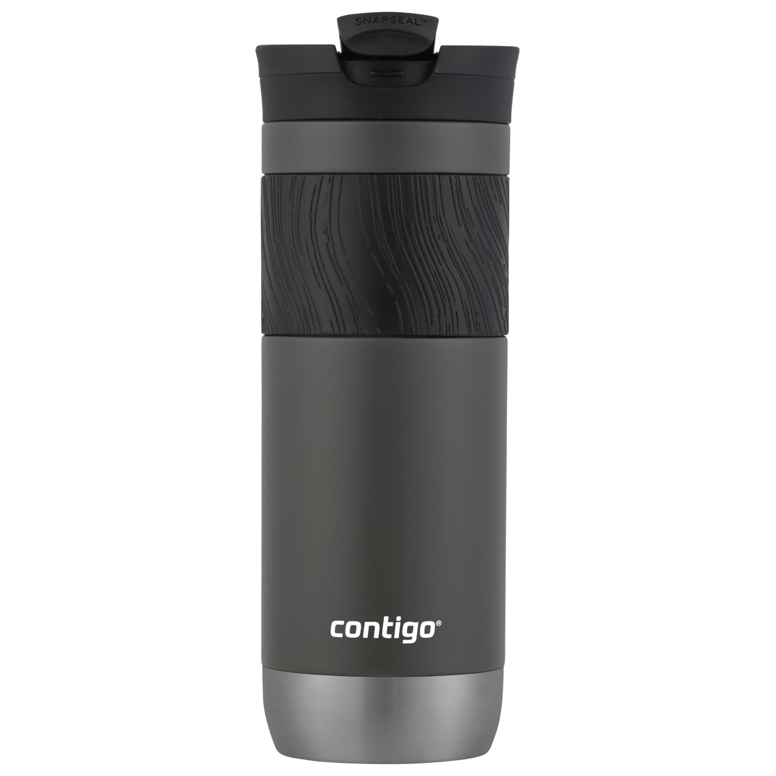 Contigo Byron Vacuum-Insulated Stainless Steel Travel Mug with Leak-Proof Lid Reusable Coffee Mug or Water Bottle BPA-Free 16oz Licorice Keeps Beverages Hot for 6 Hours or Cold for 12 Hours