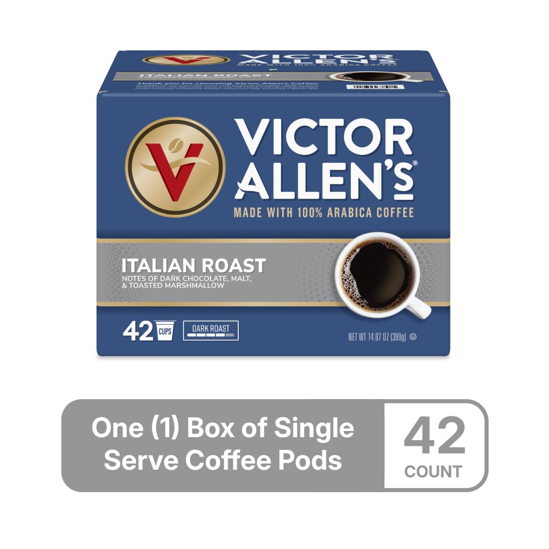 Victor Allen's Coffee Variety Pack (Morning Blend, 100% Colombian, Donut Shop Blend, French Roast), 42 Count, Single Serve Coffee Pods for Keurig K-Cup Brewers