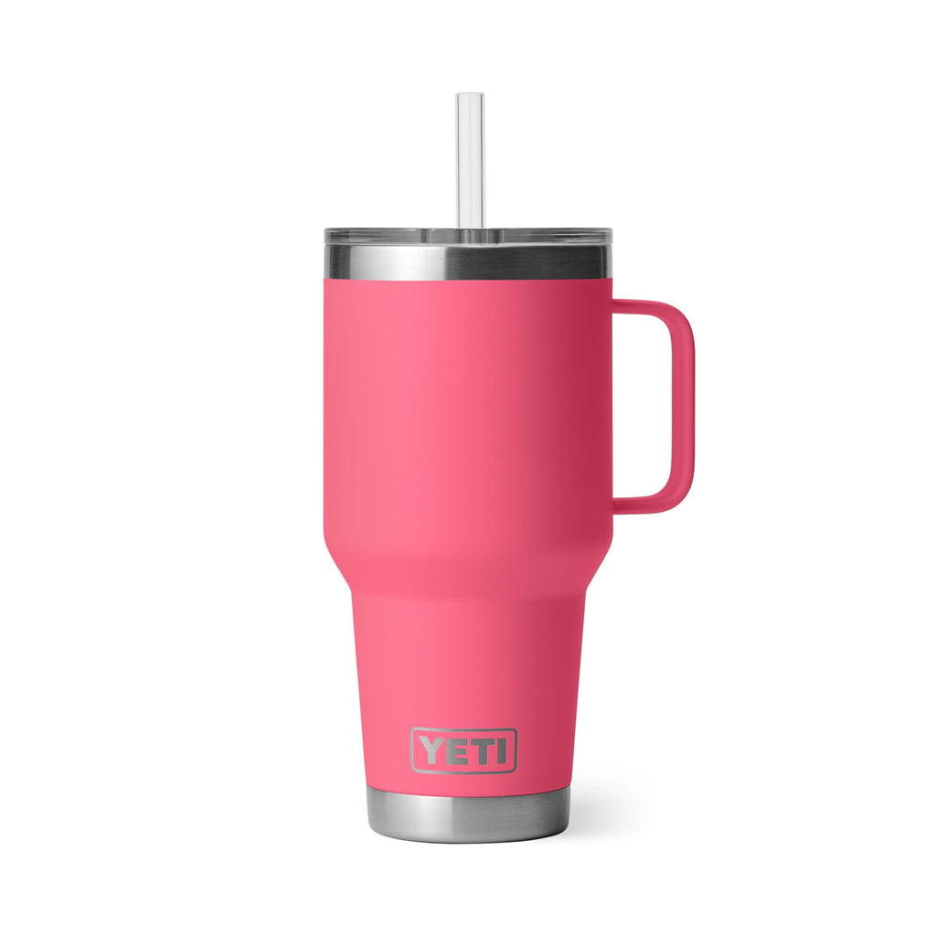 YETI Rambler 35 oz Tumbler with Handle and Straw Lid, Travel Mug Water Tumbler, Vacuum Insulated Cup with Handle, Stainless Steel, Moon Dust - Textured