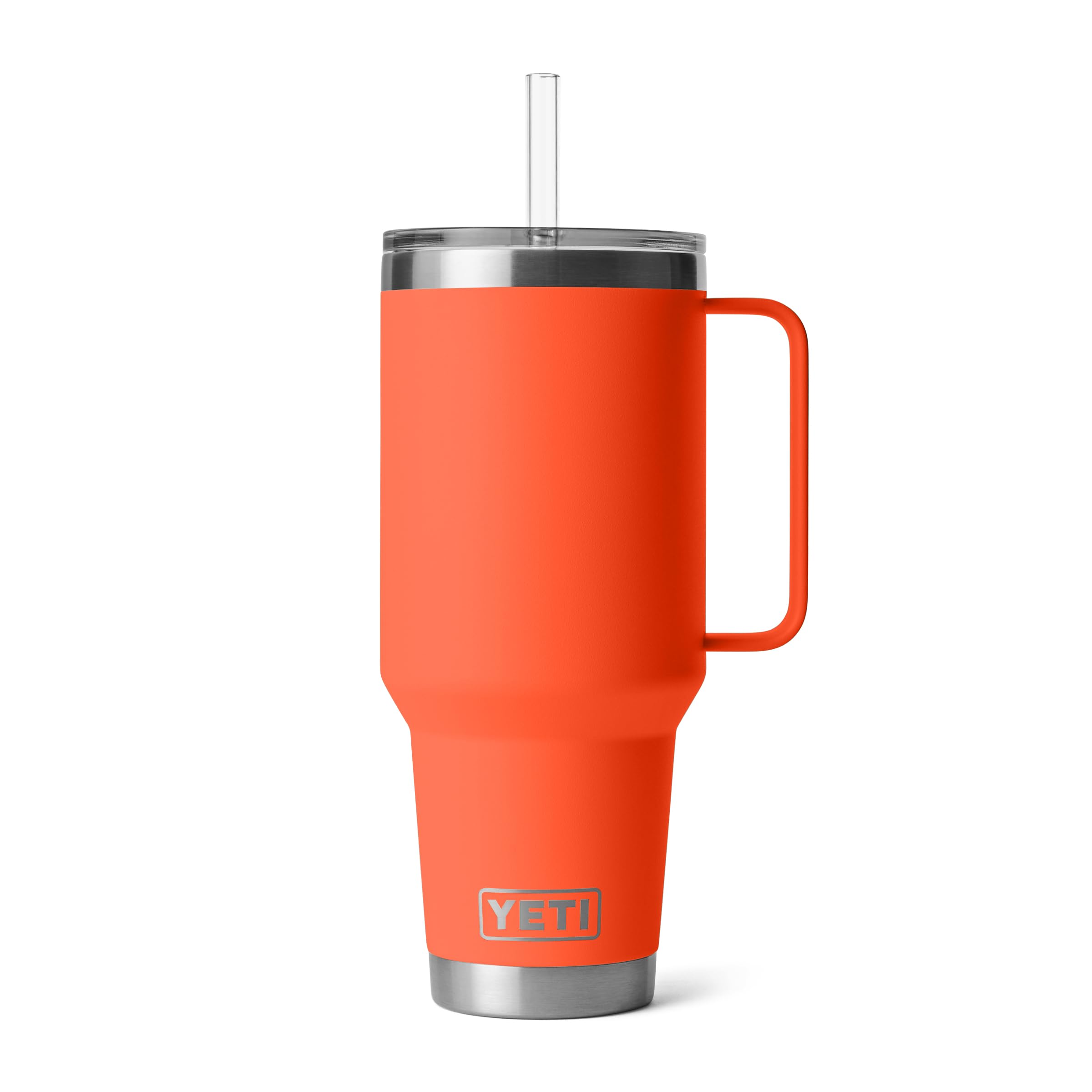 YETI Rambler 35 oz Tumbler with Handle and Straw Lid, Travel Mug Water Tumbler, Vacuum Insulated Cup with Handle, Stainless Steel, Moon Dust - Textured
