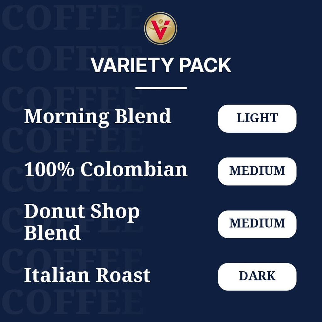 Victor Allen's Coffee Variety Pack (Morning Blend, 100% Colombian, Donut Shop Blend, French Roast), 42 Count, Single Serve Coffee Pods for Keurig K-Cup Brewers