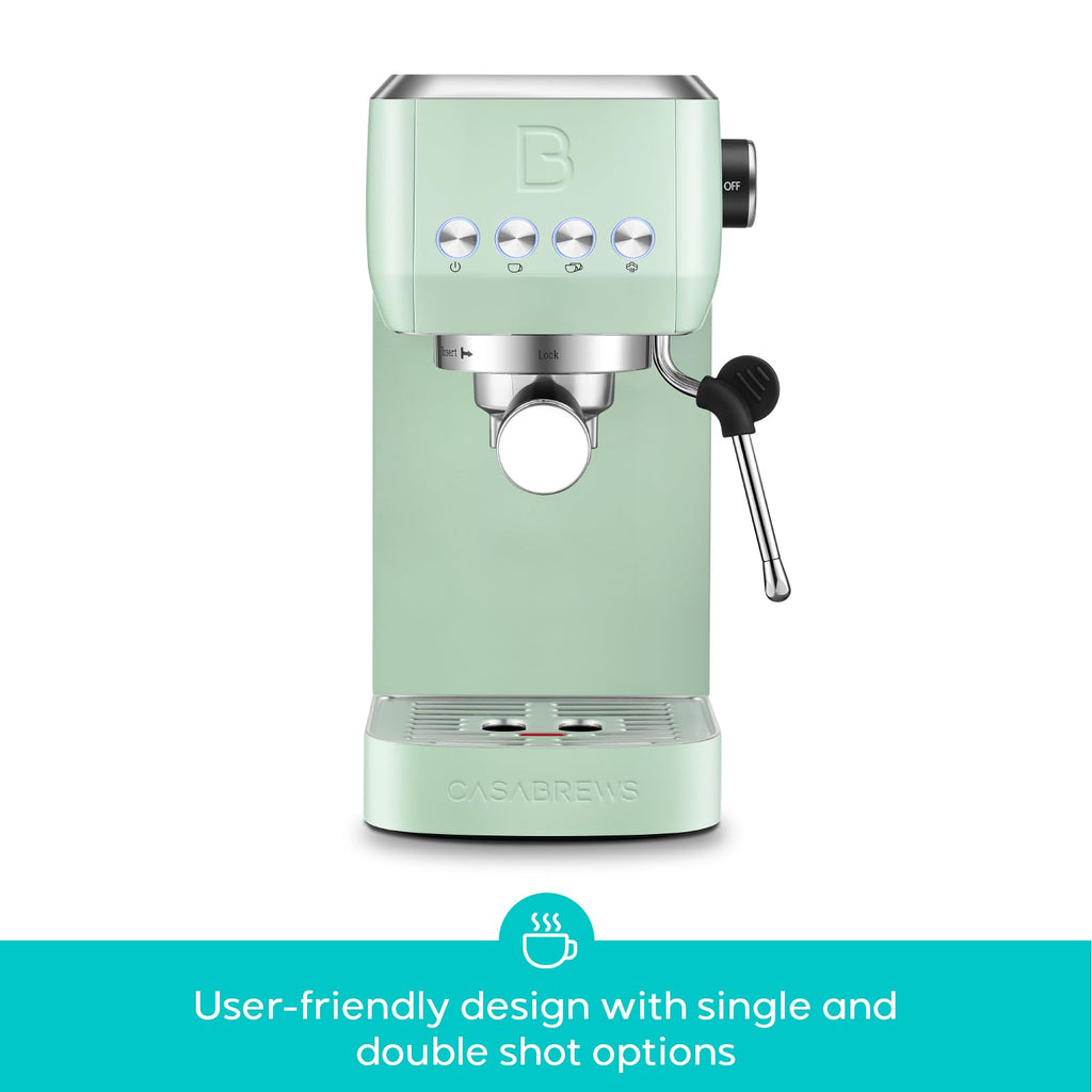 CASABREWS 3700 Essential Espresso Machine 20 Bar, Stainless Steel Cappuccino & Latte Coffee Maker with Steam Frother for Home, 43.9oz Water Tank, Silver