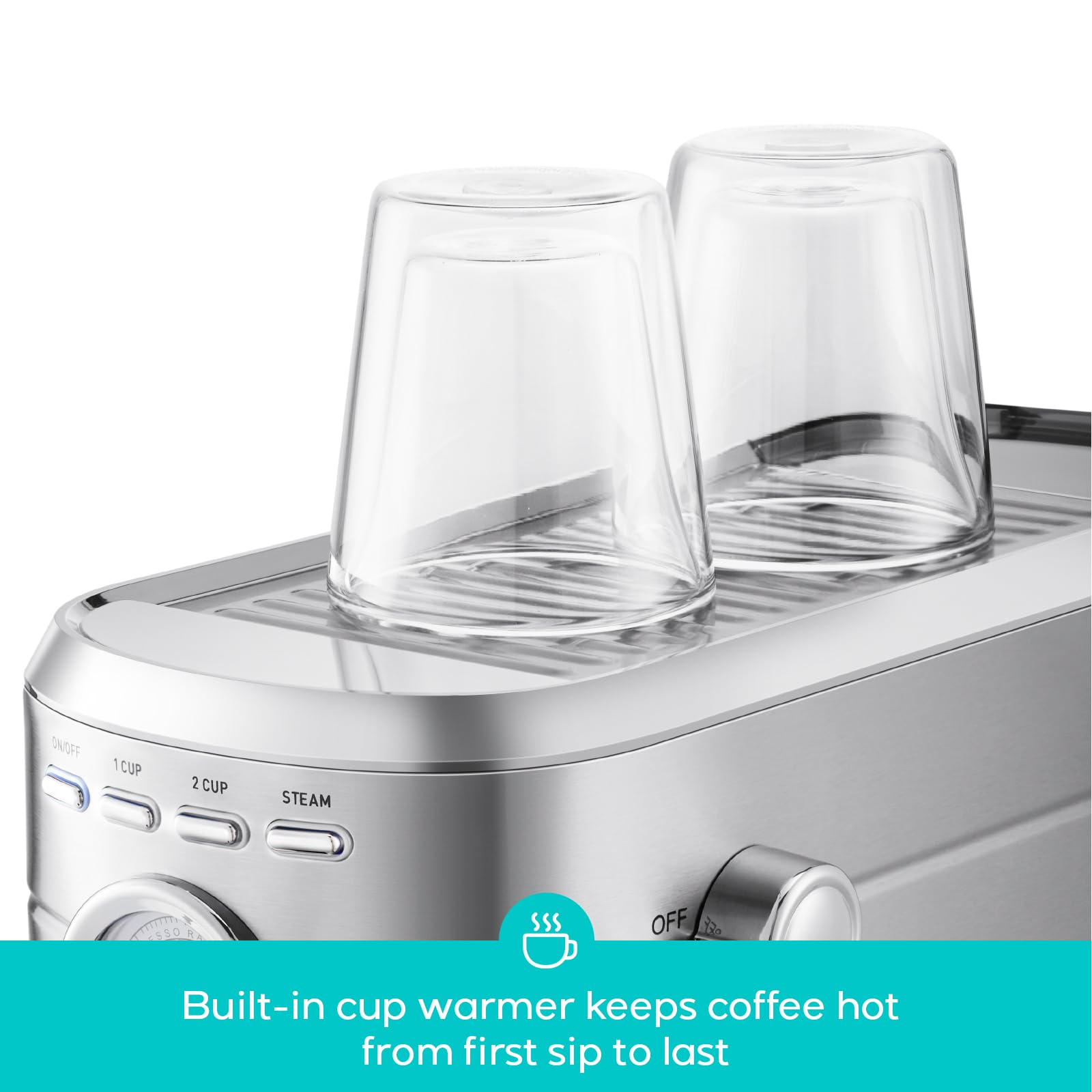 CASABREWS CM5418 Espresso Machine 20 Bar, Compact Espresso Maker with Steam Milk Frother, Stainless Steel Coffee Machine with 34oz Removable Water Tank for Cappuccino, Gift for Women or Men, Silver