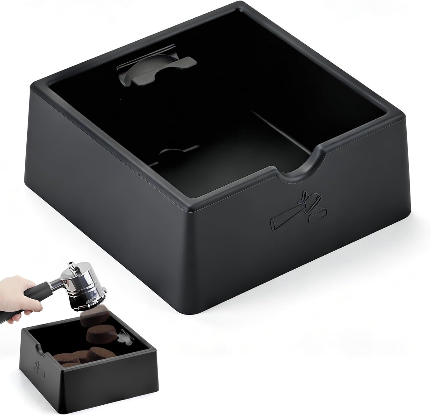 Silicone Espresso Knock Box, Quiet Non-Slip Coffee Puck Bin, Durable Barista Knock Box for Coffee Grounds, Universal Countertop Espresso Accessories
