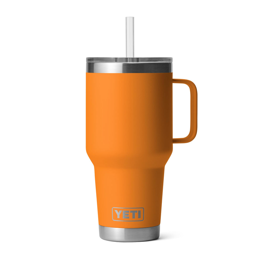 YETI Rambler 35 oz Tumbler with Handle and Straw Lid, Travel Mug Water Tumbler, Vacuum Insulated Cup with Handle, Stainless Steel, Moon Dust - Textured
