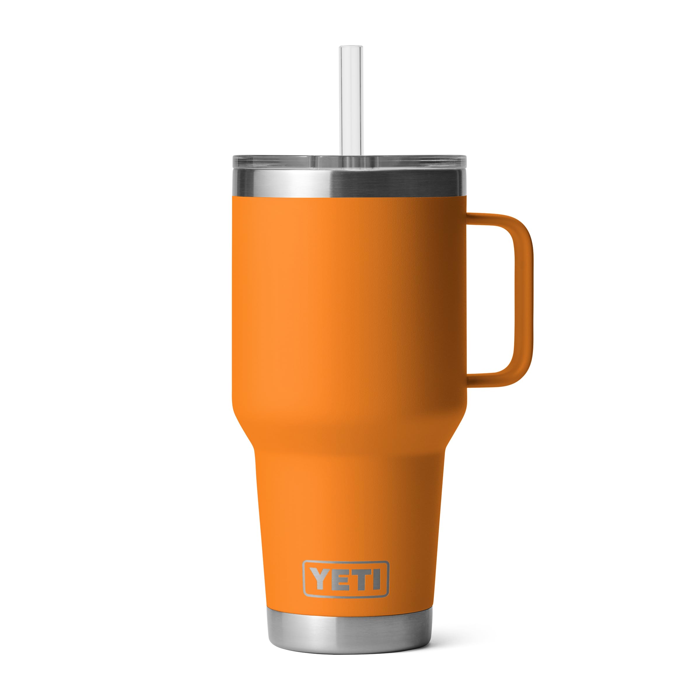 YETI Rambler 35 oz Tumbler with Handle and Straw Lid, Travel Mug Water Tumbler, Vacuum Insulated Cup with Handle, Stainless Steel, Moon Dust - Textured