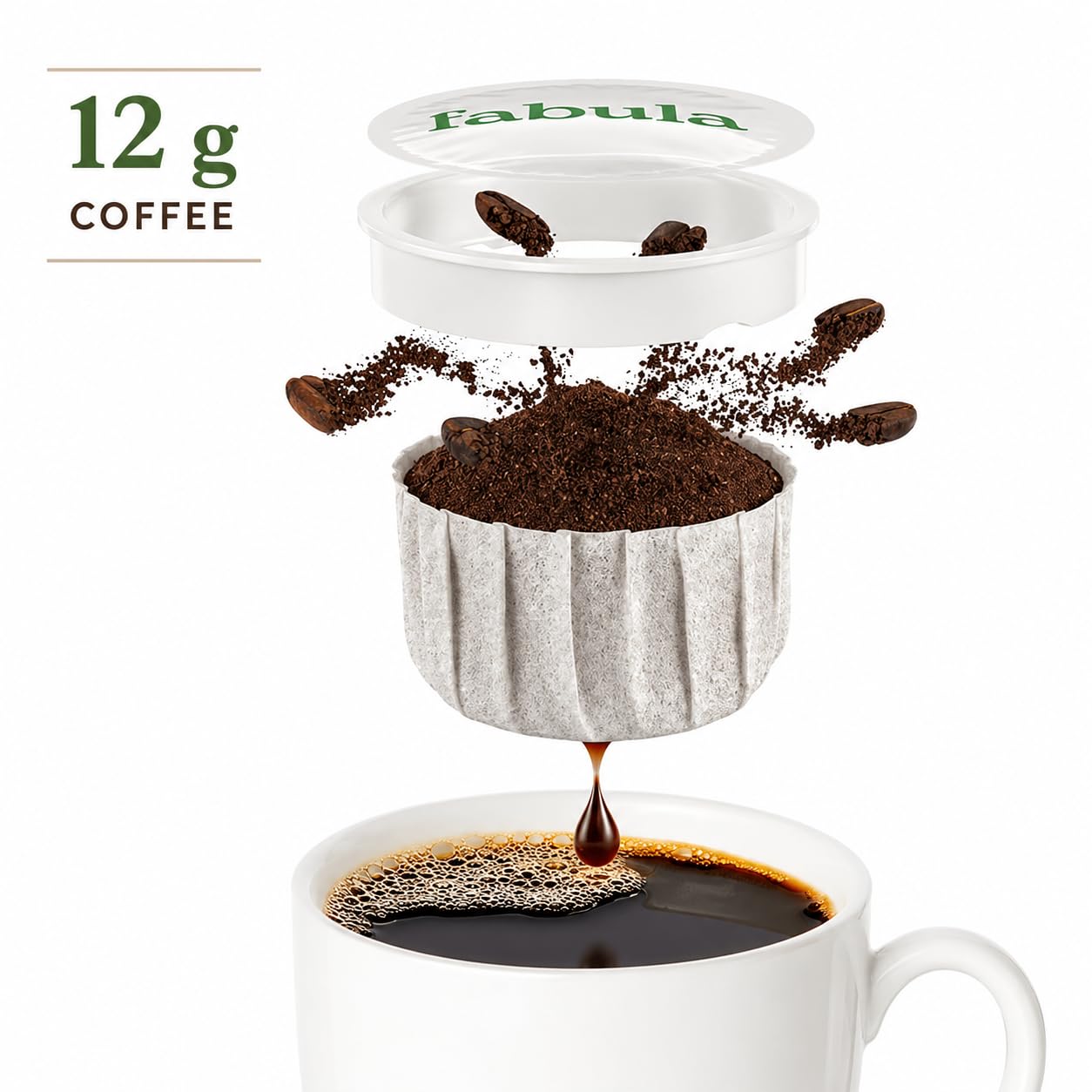 Fabula USDA Organic Coffee Pods for Keurig, Keurig 2 Machines, Medium Roast, Low Acid Coffee K-Cups, 24 Ct, Single Origin - Mold Free - Non-GMO Kcups, Compostable, Biodegradable