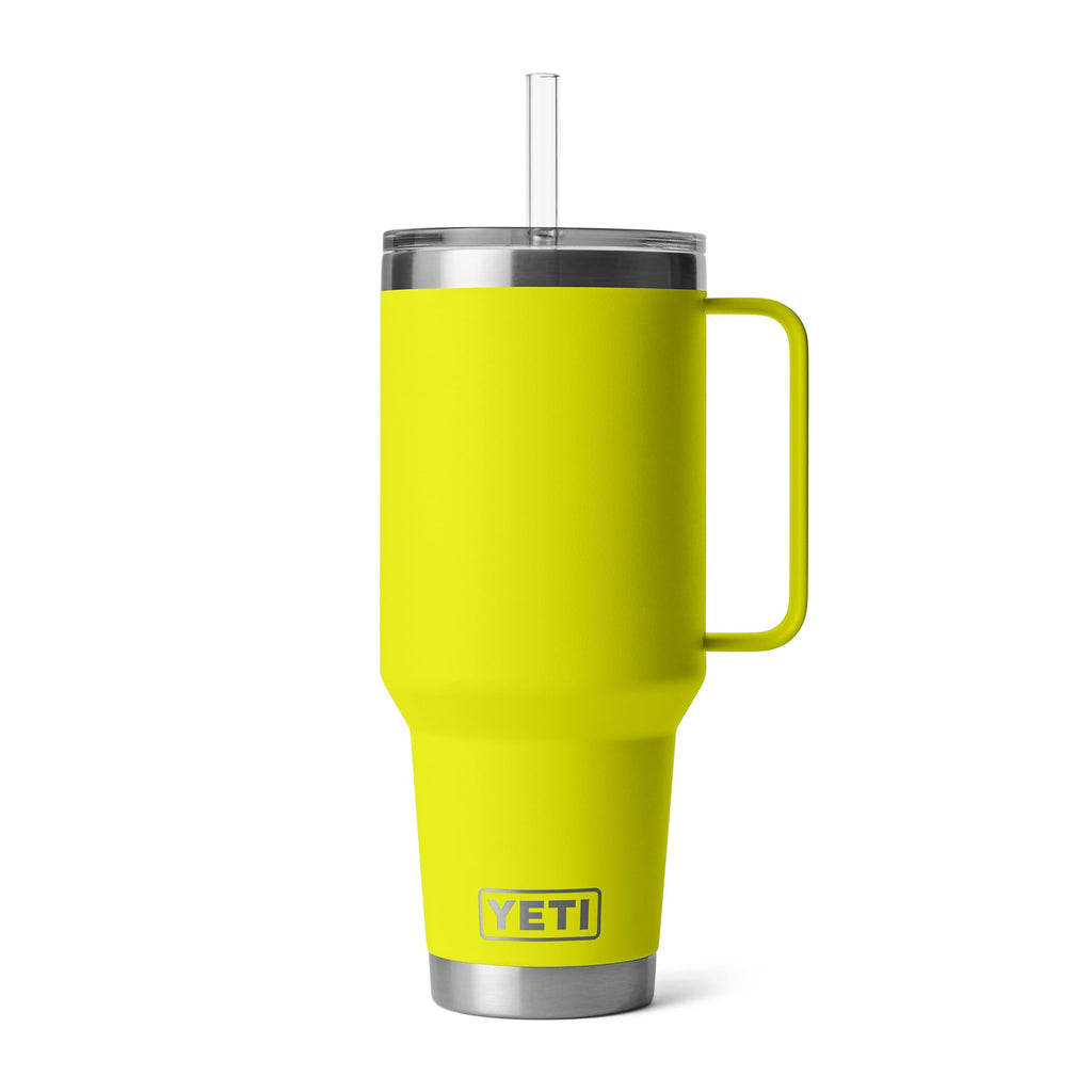 YETI Rambler 35 oz Tumbler with Handle and Straw Lid, Travel Mug Water Tumbler, Vacuum Insulated Cup with Handle, Stainless Steel, Moon Dust - Textured