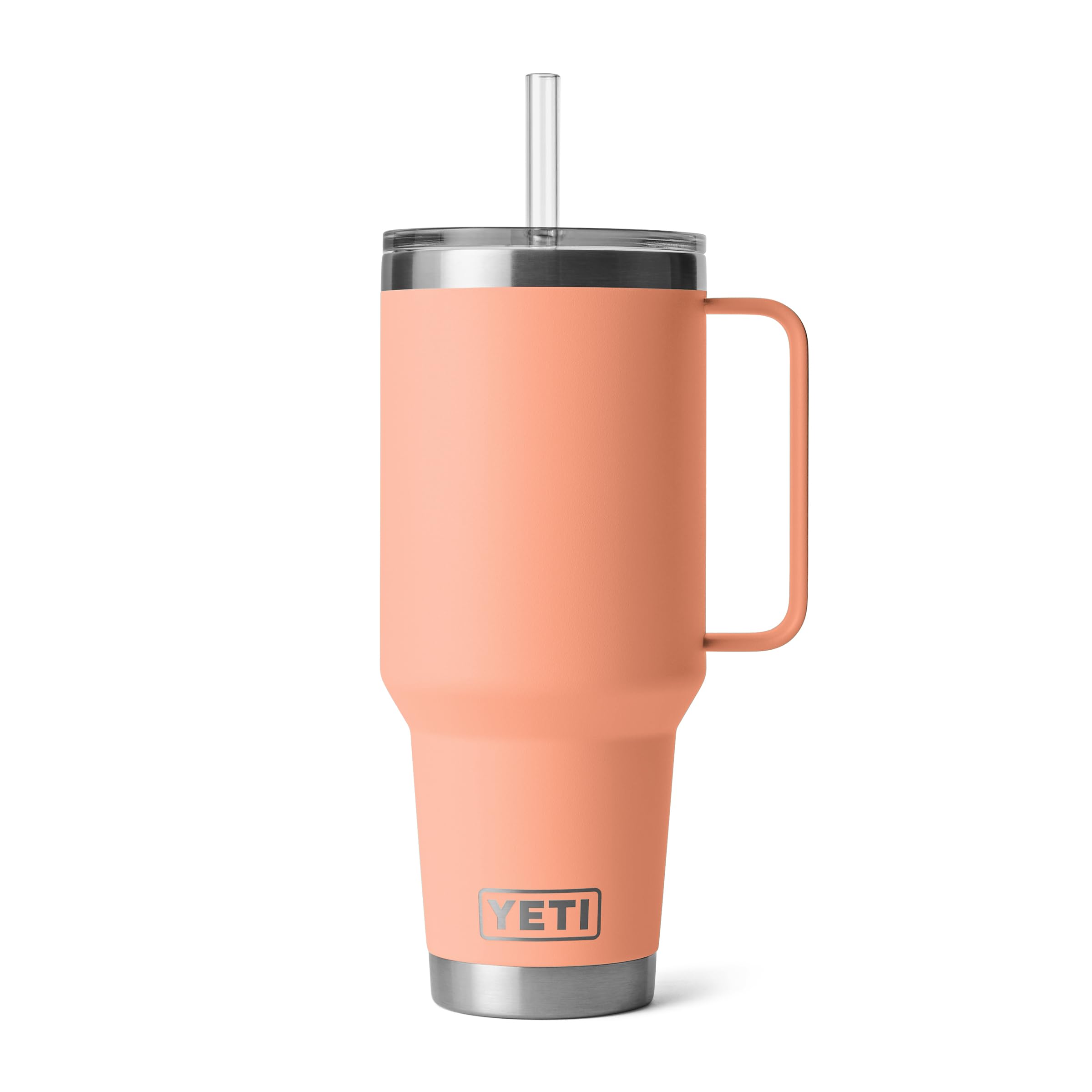 YETI Rambler 35 oz Tumbler with Handle and Straw Lid, Travel Mug Water Tumbler, Vacuum Insulated Cup with Handle, Stainless Steel, Moon Dust - Textured