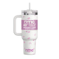 RTIC 40 oz Road Trip Tumbler Double-Walled Cermaic Lined Insulated Stainless Steel Portable Travel Coffee Mug Cup with Lid, Handle and Straw, Trailblazer
