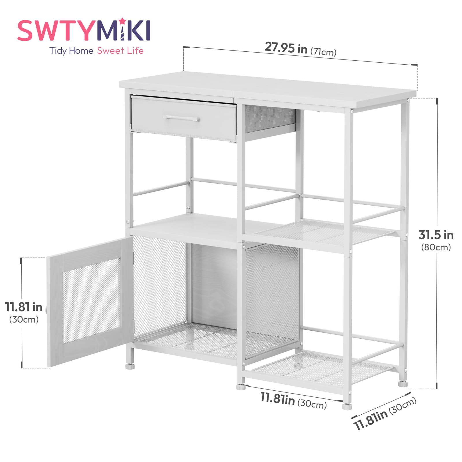 SWTYMIKI Coffee Bar Cabinet for Home - Farmhouse Coffee Stand Station Multi-Purpose Buffet Sideboard Cabinet with Drawers - Kitchen Bar Table for Living Room, Corner, Small Space, Espresso