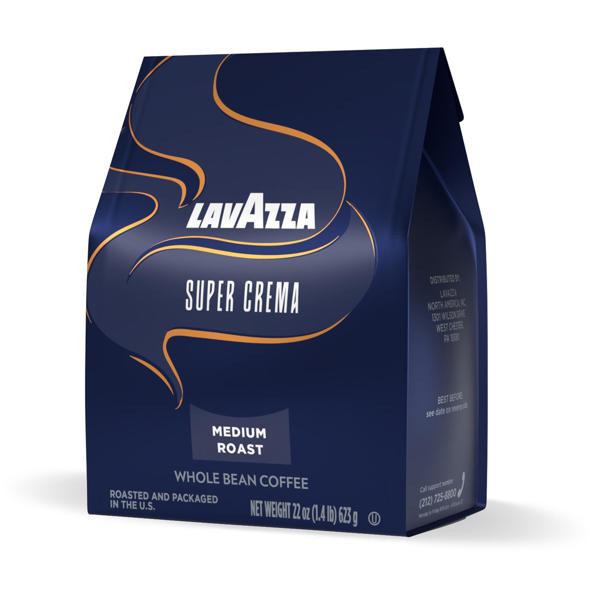Lavazza Espresso Whole Bean Coffee, Medium Roast, 100% Arabica, 2.2 lb Bag (Pack of 1)