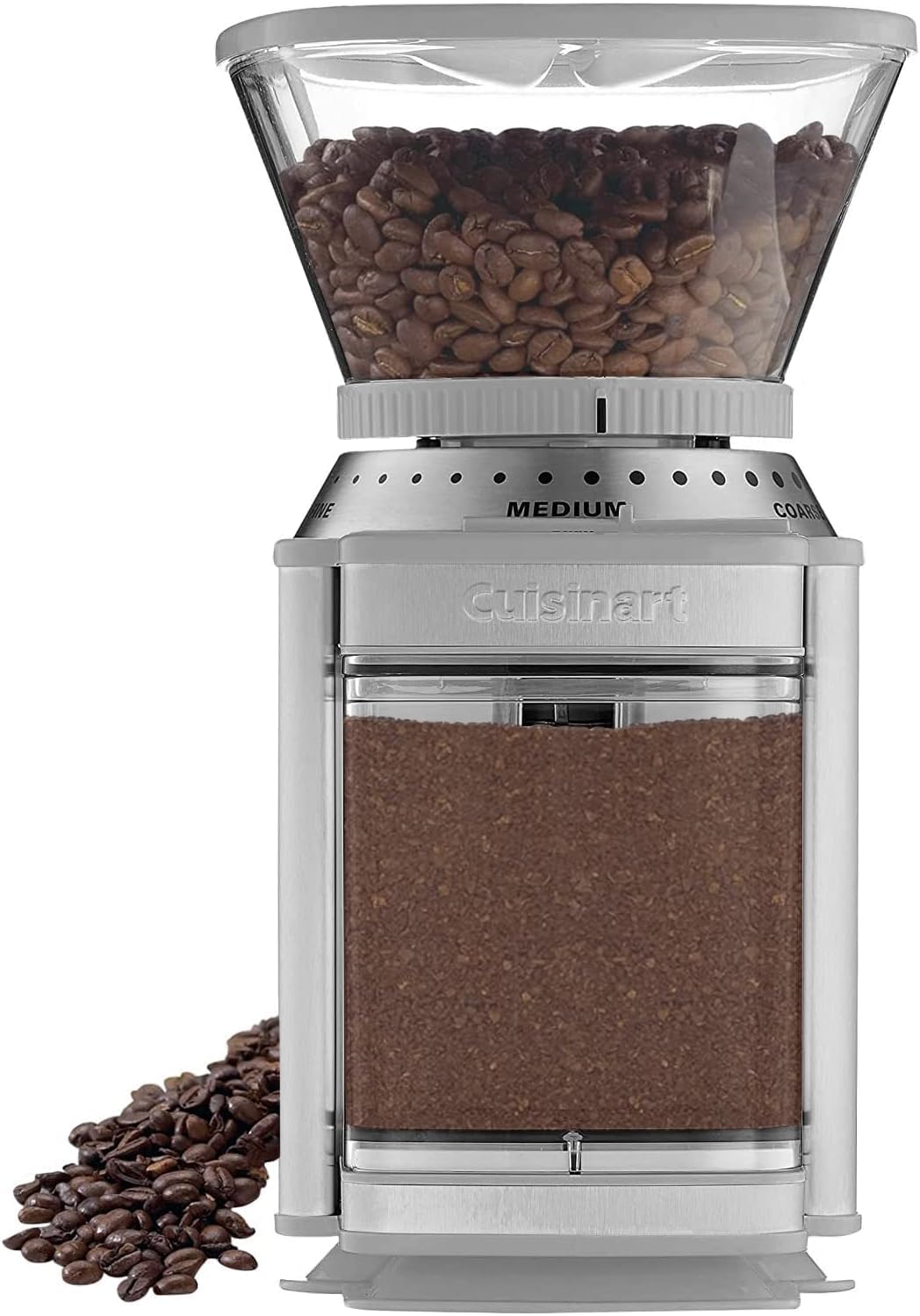 Cuisinart Coffee Grinder, Electric One-Touch Automatic Burr Coffee Grinder with 18-Position Grind Selector, Cup Size Selector for 4 – 18 Cups, DBM-8P1, Black Stainless