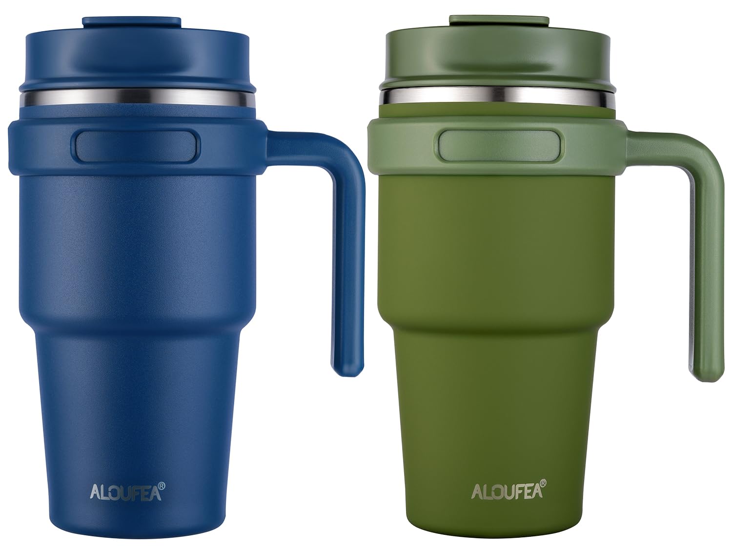 20 oz Insulated Coffee Mug Tumbler with Handle, Stainless Steel Travel Mug Tumbler with Lid and Straw,Double Wall Vacuum Leak Proof Ice Coffee Thermal Cup, Black