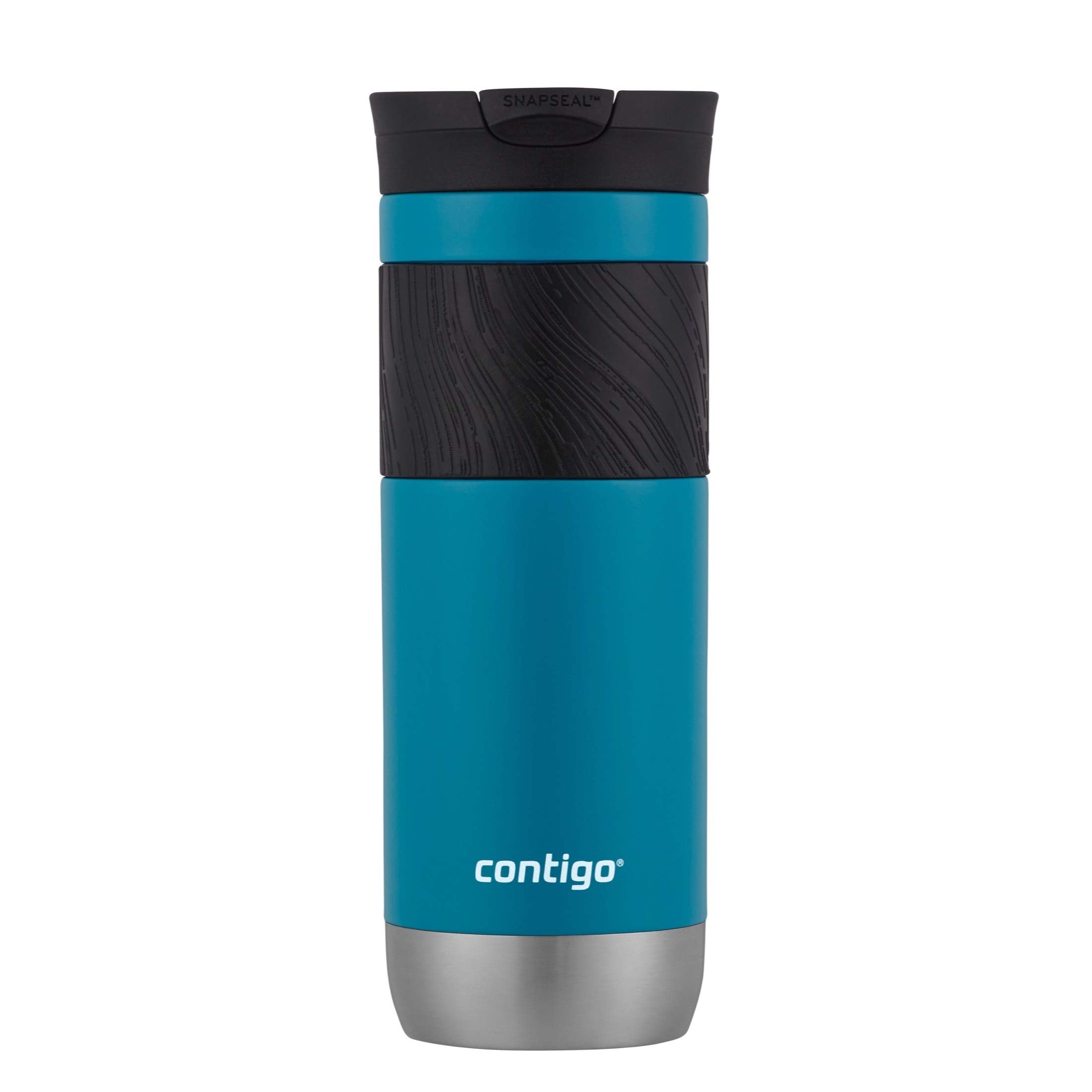 Contigo Byron Vacuum-Insulated Stainless Steel Travel Mug with Leak-Proof Lid Reusable Coffee Mug or Water Bottle BPA-Free 16oz Licorice Keeps Beverages Hot for 6 Hours or Cold for 12 Hours