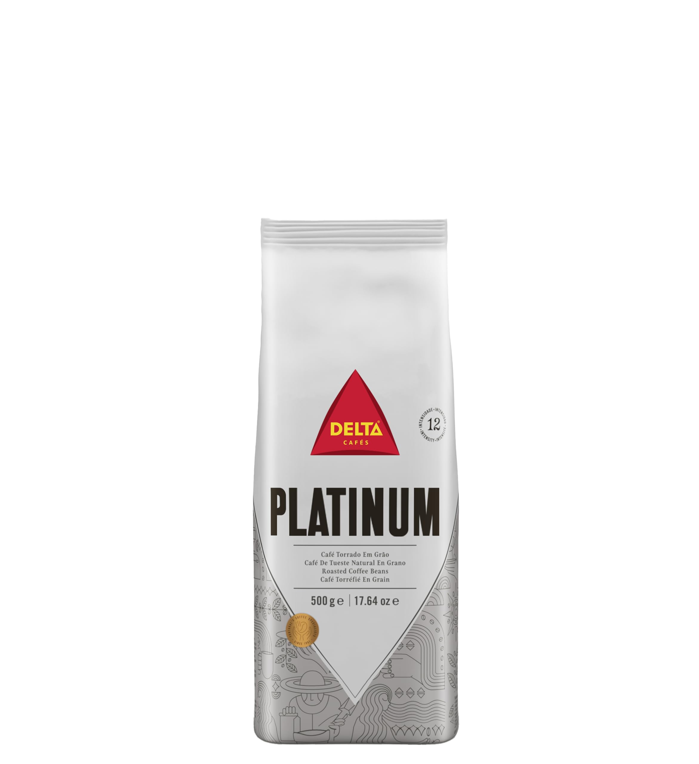 Delta Cafés Platinum Whole Bean Coffee 35.2oz Intense Espresso Beans Medium Roast Coffee