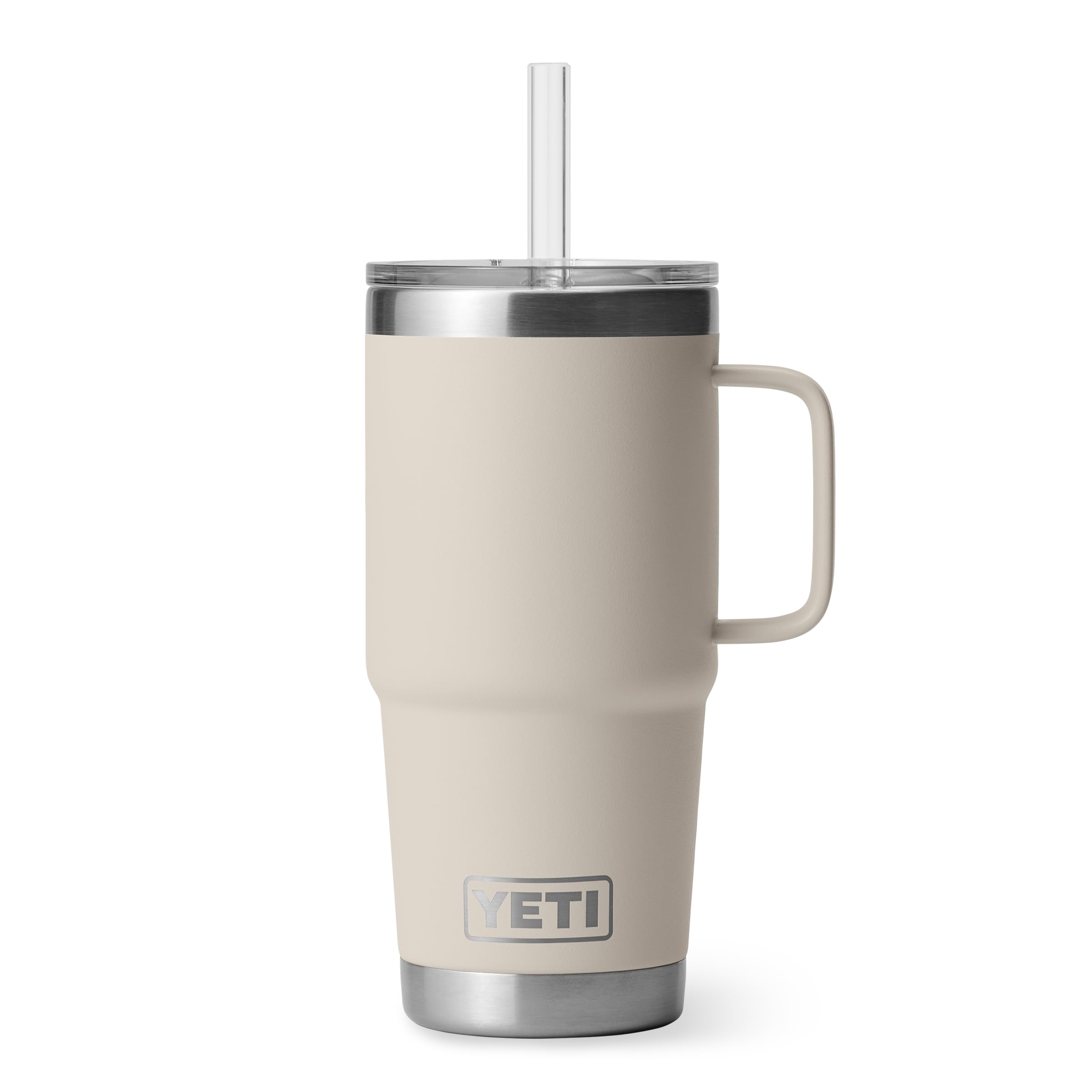 YETI Rambler 35 oz Tumbler with Handle and Straw Lid, Travel Mug Water Tumbler, Vacuum Insulated Cup with Handle, Stainless Steel, Moon Dust - Textured