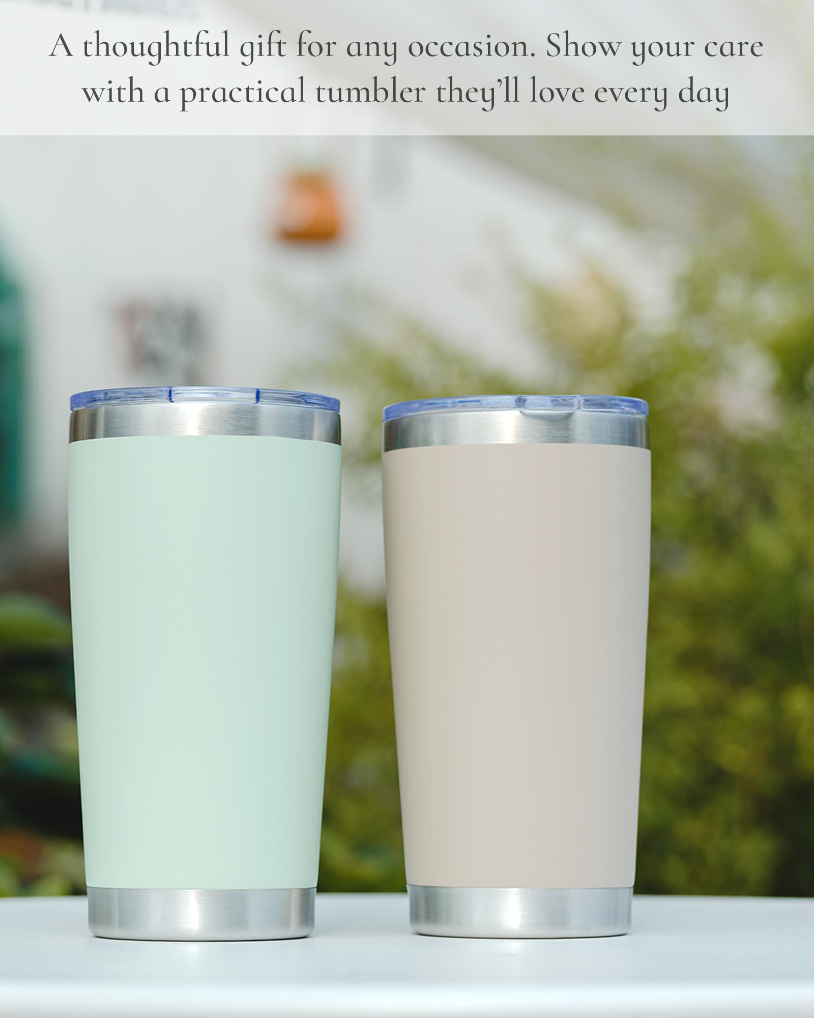 Travel Coffee Tumbler 20oz, Travel Coffee Mug with Dual Lids and Straw, Stainless Steel Double Wall Vacuum Insulated Tumbler for Hot/Iced Drinks (Textured Matte, Navy Blue)