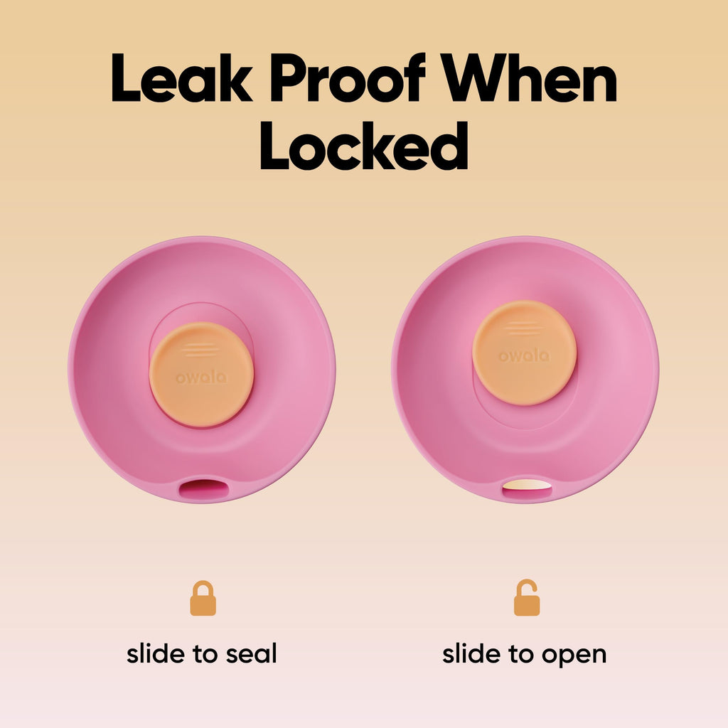 Owala SmoothSip Slider Insulated Stainless Steel Coffee Tumbler, Reusable Iced Coffee Cup, Hot Coffee Travel Mug, BPA Free 20 oz, Pucker Up