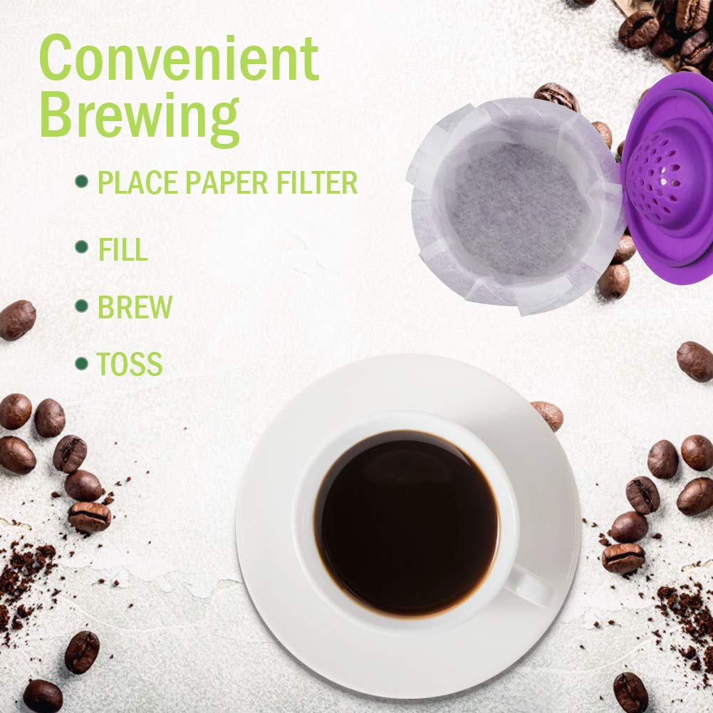 CAPMESSO Disposable Coffee Paper Filters Replacement Keurg Filter Compatible with Reusable Single Serve Pods Keurg Coffee Maker-300 Count (Natural)