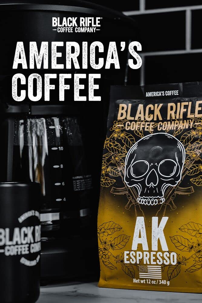 Black Rifle Coffee Company Just Black, 18oz Bag, Ground Coffee Medium Roast - Roasted Blend Made from Arabica Beans - Colombian & Brazilian Beans - Veteran Founded & American Made