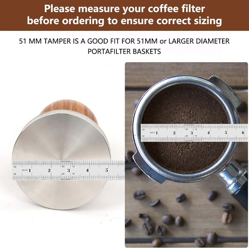 Y-Step 23 PCS Coffee Tamper Set, Espresso Accessories Kit Barista Kit, with Espresso Tamper 51mm, Coffee Stirrer, Frothing Pitcher, Tamper Mat, Latte Art Pen, Sandalwood Tamper for Espresso Machine