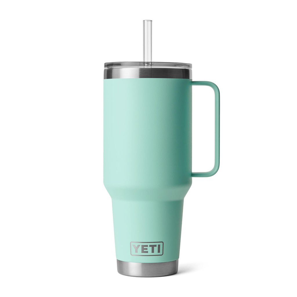 YETI Rambler 35 oz Tumbler with Handle and Straw Lid, Travel Mug Water Tumbler, Vacuum Insulated Cup with Handle, Stainless Steel, Moon Dust - Textured