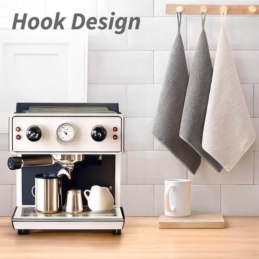 Barista Towel 6 Pack, Extra Thick Microfiber Coffee Cleaning Cloths, Espresso Machine Accessories for Coffee Bar, Steam Wand, Countertop, Milk Frother, 12”x12”