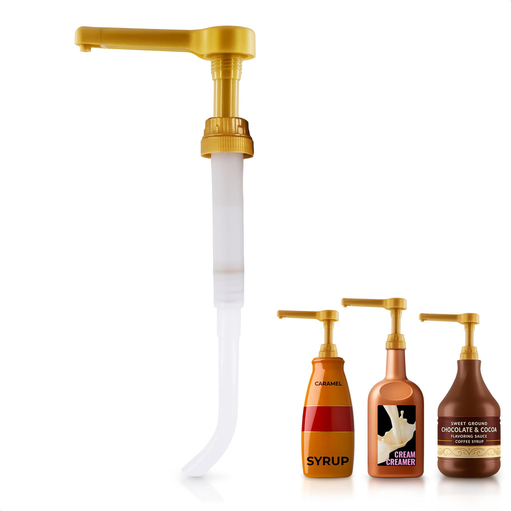 4 Pcs Coffee Syrup Pump Dispenser - Works as Skinny and Torani Syrup Pump - Fits Various 25.4 oz Bottles, Precise Dispensing 0.3oz & Lockable Design, Easy to Use & Clean, Ideal for Liquids