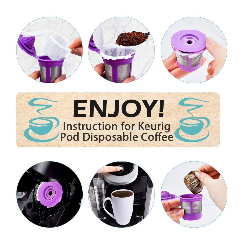 CAPMESSO Disposable Coffee Paper Filters Replacement Keurg Filter Compatible with Reusable Single Serve Pods Keurg Coffee Maker-300 Count (Natural)
