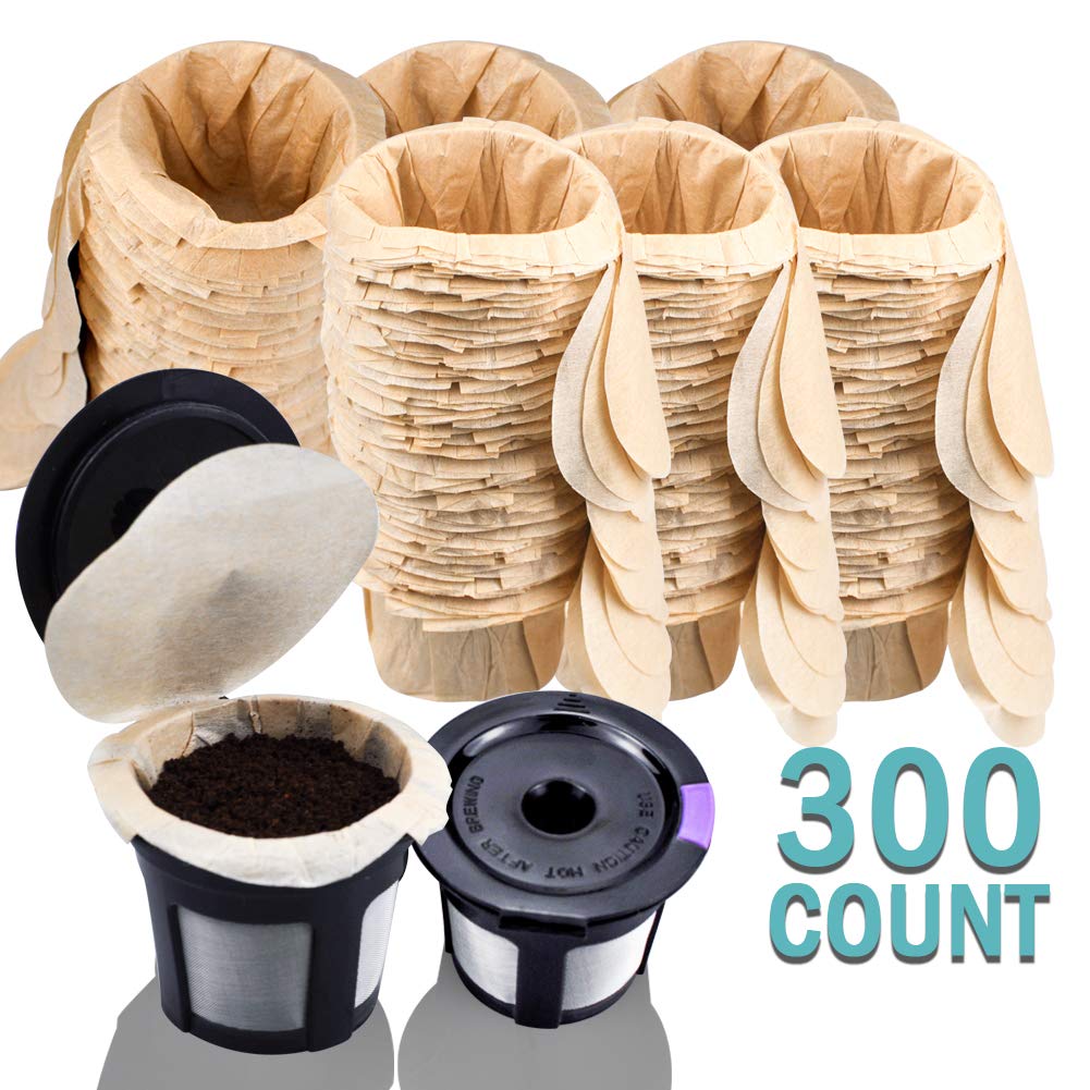 CAPMESSO Disposable Coffee Paper Filters Replacement Keurg Filter Compatible with Reusable Single Serve Pods Keurg Coffee Maker-300 Count (Natural)