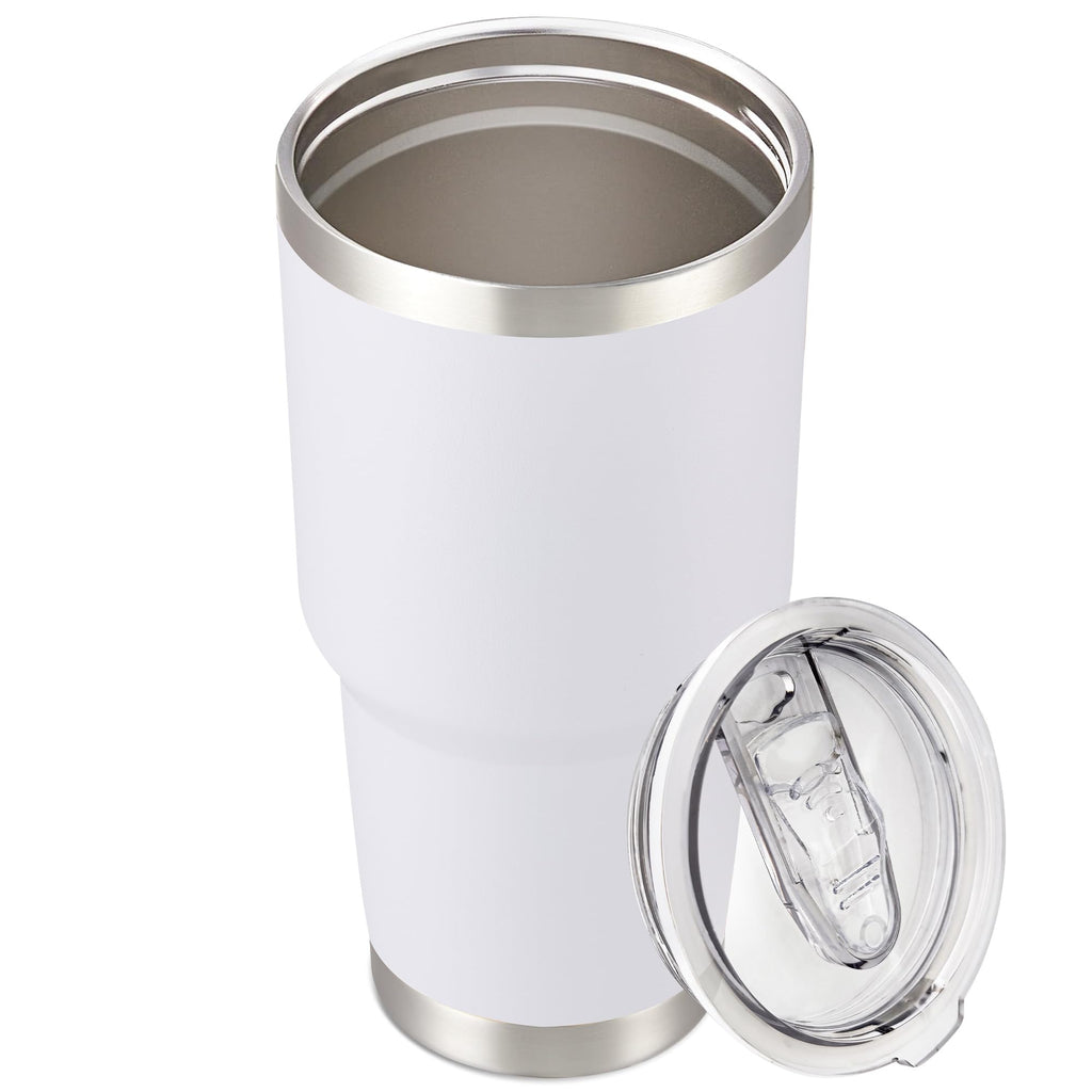 30 oz Tumbler with Lid Stainless Steel Tumblers Bulk Vacuum Insulated Cup Reusable Powder Coated Travel Mug Double Wall Leak Proof Cups Keep Cold Drinks for 12 Hours Black, Set of 8