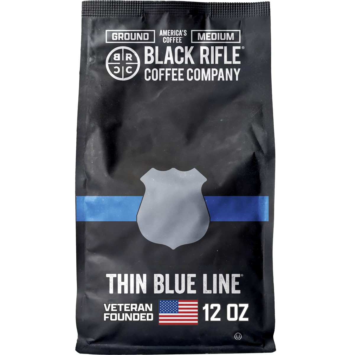 Black Rifle Coffee Company Just Black, 18oz Bag, Ground Coffee Medium Roast - Roasted Blend Made from Arabica Beans - Colombian & Brazilian Beans - Veteran Founded & American Made