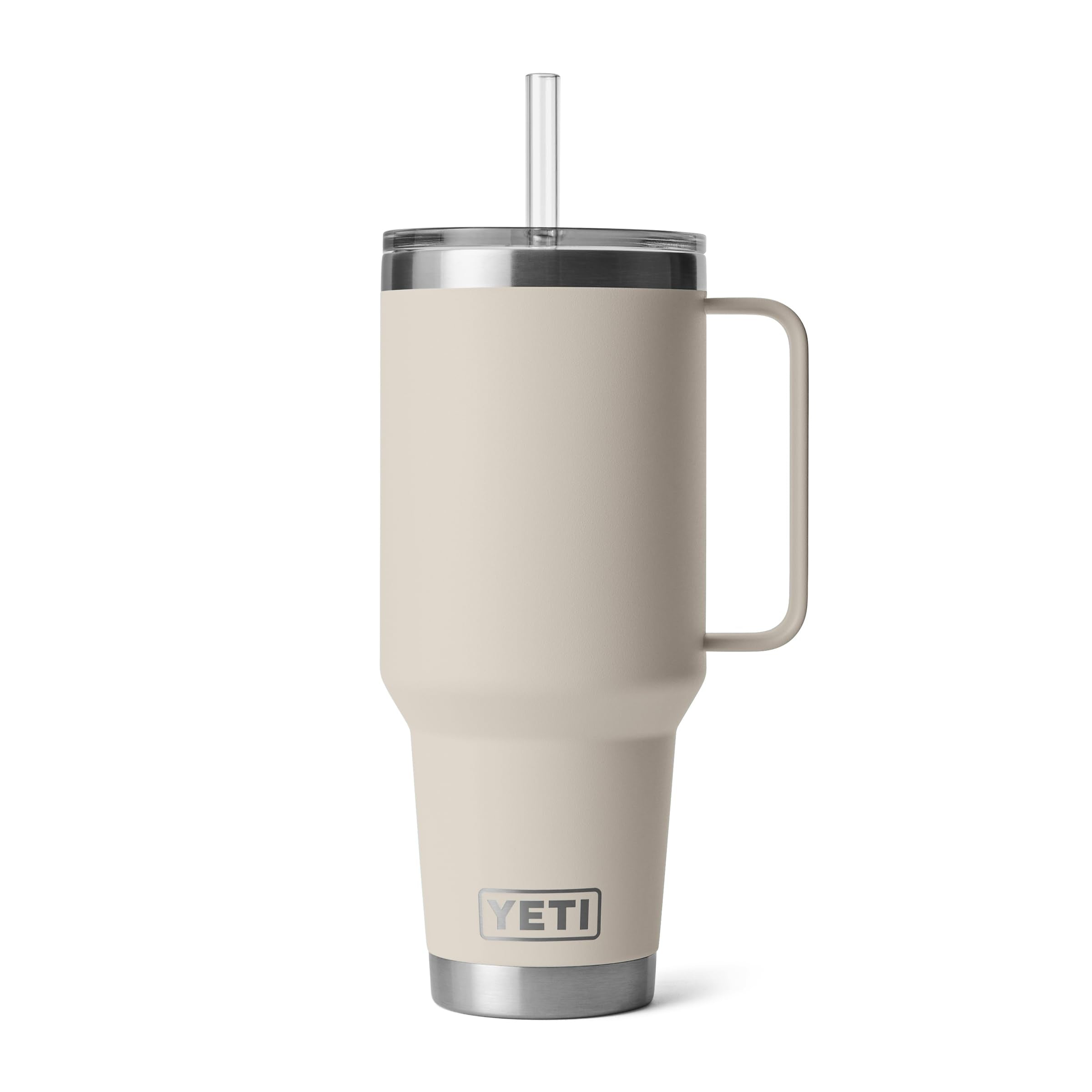 YETI Rambler 35 oz Tumbler with Handle and Straw Lid, Travel Mug Water Tumbler, Vacuum Insulated Cup with Handle, Stainless Steel, Moon Dust - Textured