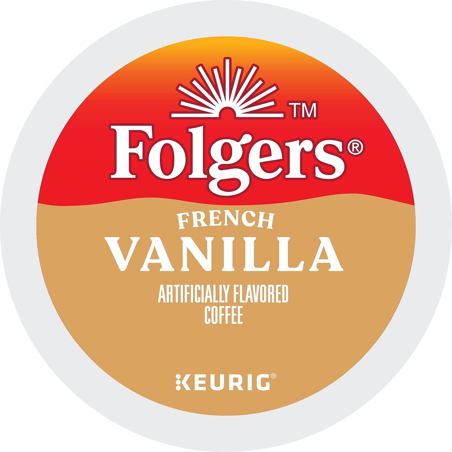 Folgers French Vanilla Artificially Flavored Coffee, Keurig K-Cup pods, 10 Count Box (Pack of 6)