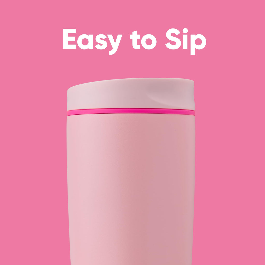 Owala SmoothSip Slider Insulated Stainless Steel Coffee Tumbler, Reusable Iced Coffee Cup, Hot Coffee Travel Mug, BPA Free 12 oz, Vanilla Bean