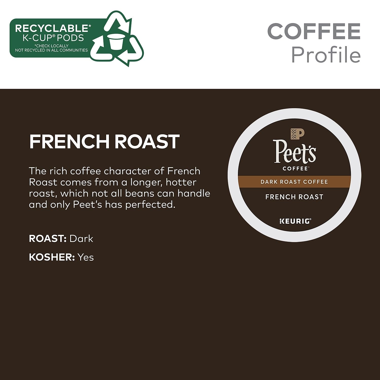 Peet's Coffee, Dark Roast Keurig K-Cup Pods, 100% Arabica Coffee - Major Dickason's Blend 75 Count (1 Box of 75 Pods)