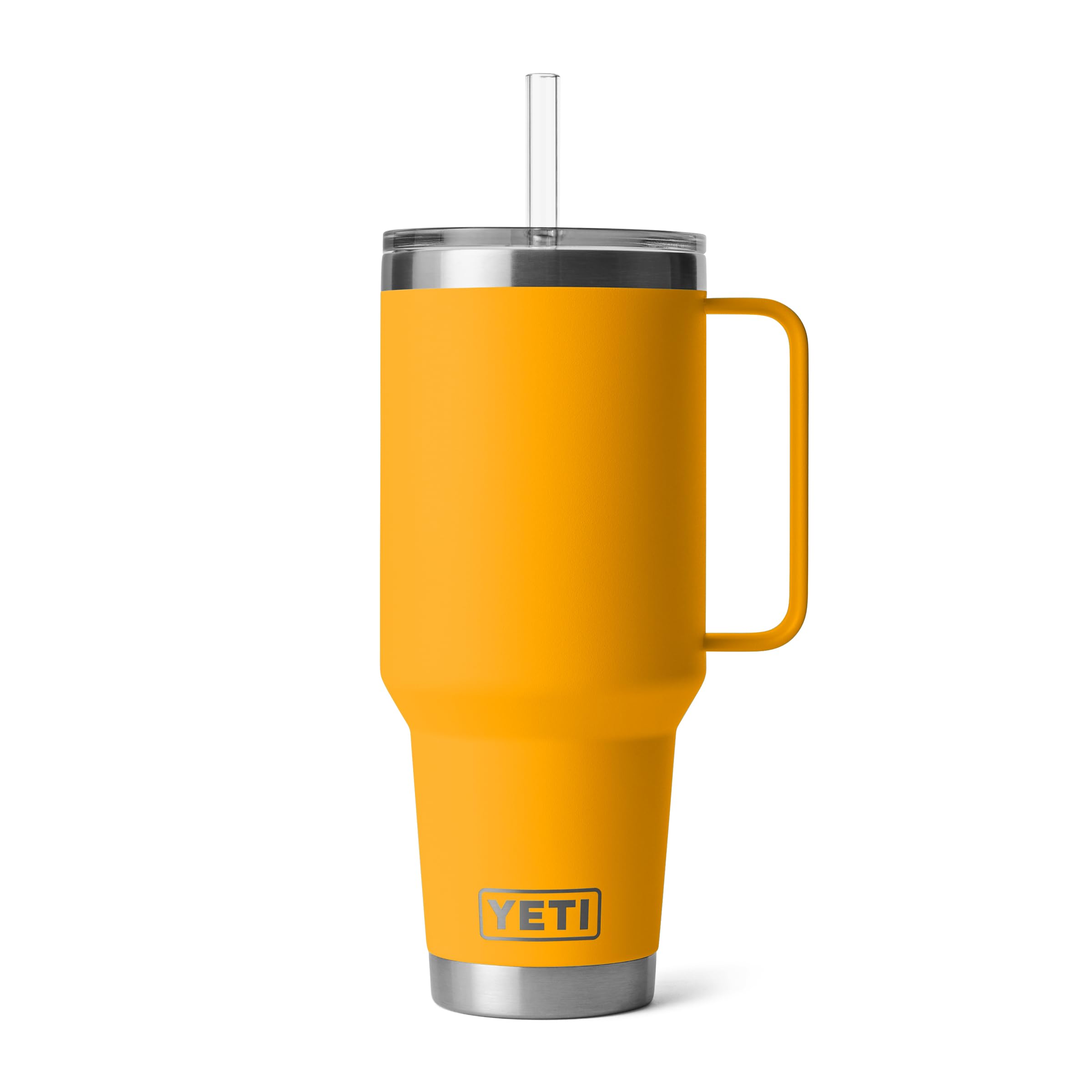 YETI Rambler 35 oz Tumbler with Handle and Straw Lid, Travel Mug Water Tumbler, Vacuum Insulated Cup with Handle, Stainless Steel, Moon Dust - Textured