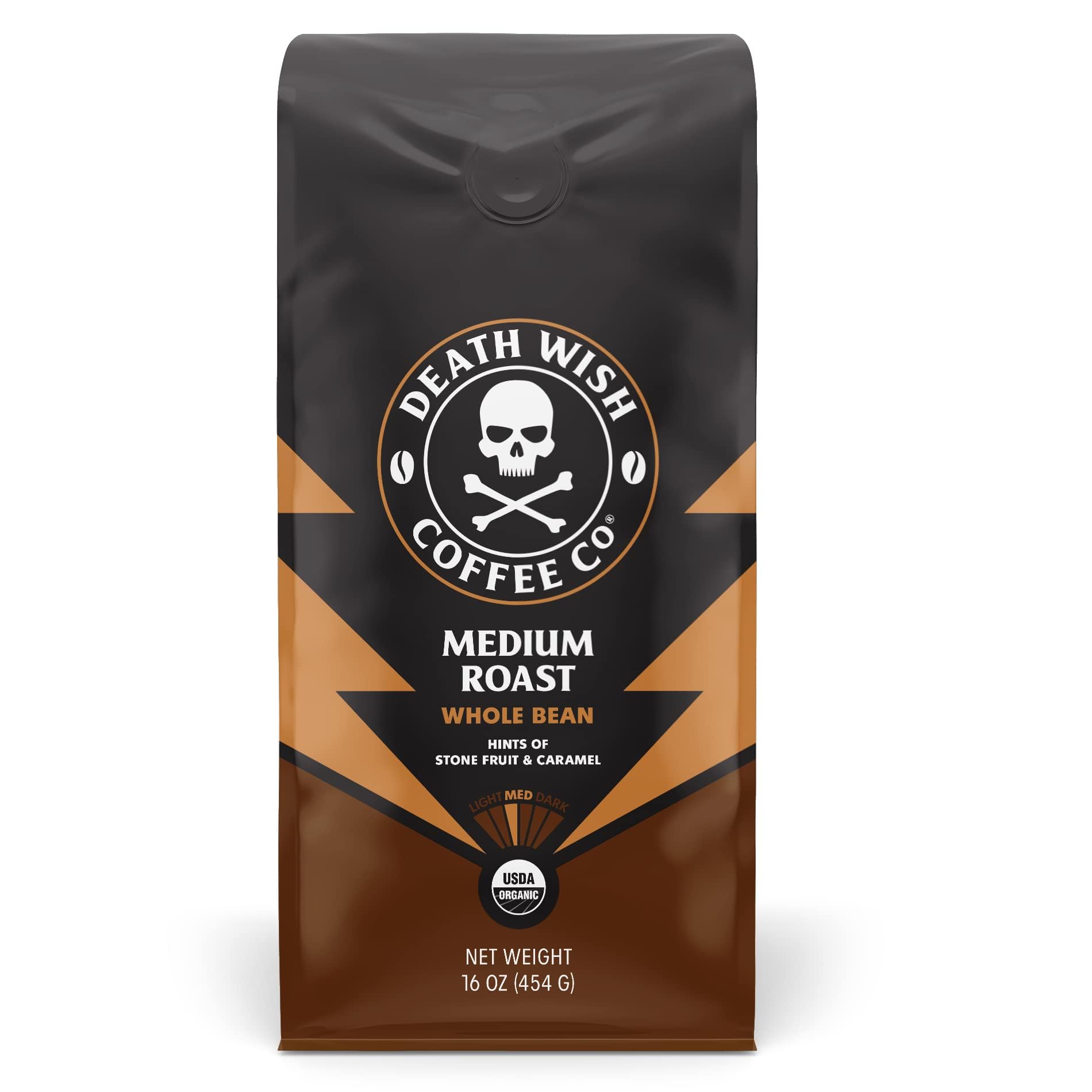 Death Wish Coffee, Valhalla Java Odinforce Blend Whole Bean, USDA Organic and Fair Trade, 12 oz (Pack of 1)