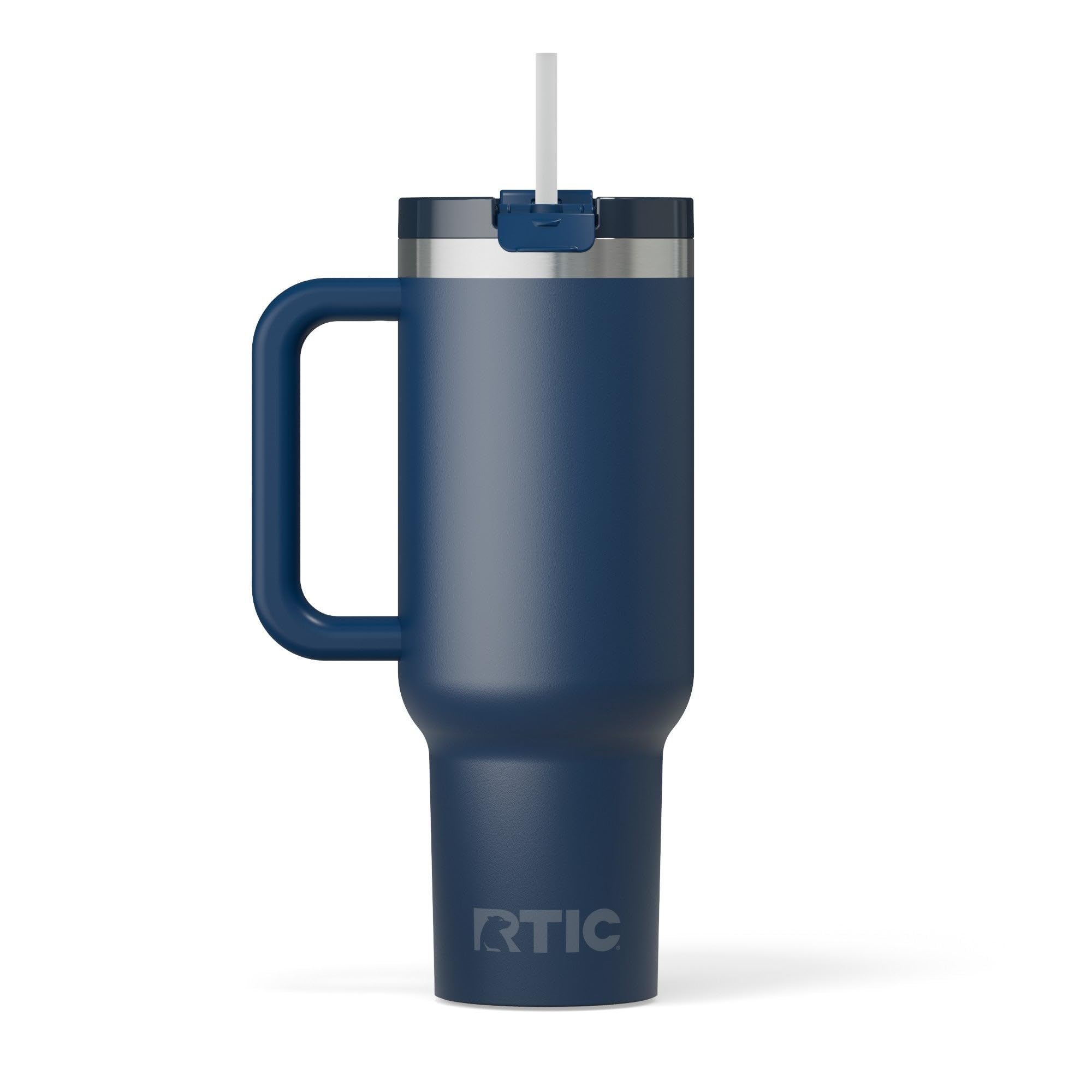RTIC 40 oz Road Trip Tumbler Double-Walled Cermaic Lined Insulated Stainless Steel Portable Travel Coffee Mug Cup with Lid, Handle and Straw, Trailblazer