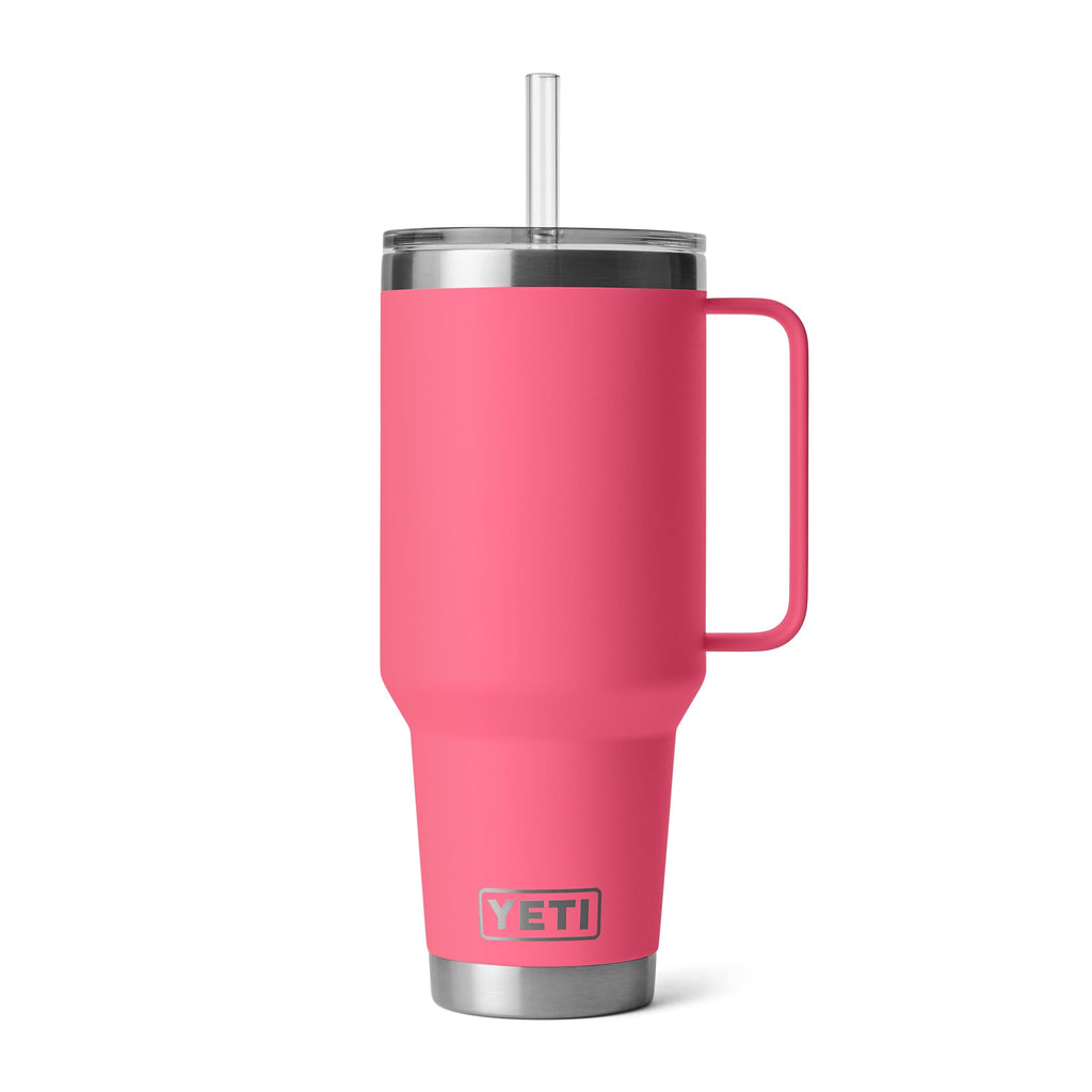 YETI Rambler 35 oz Tumbler with Handle and Straw Lid, Travel Mug Water Tumbler, Vacuum Insulated Cup with Handle, Stainless Steel, Moon Dust - Textured